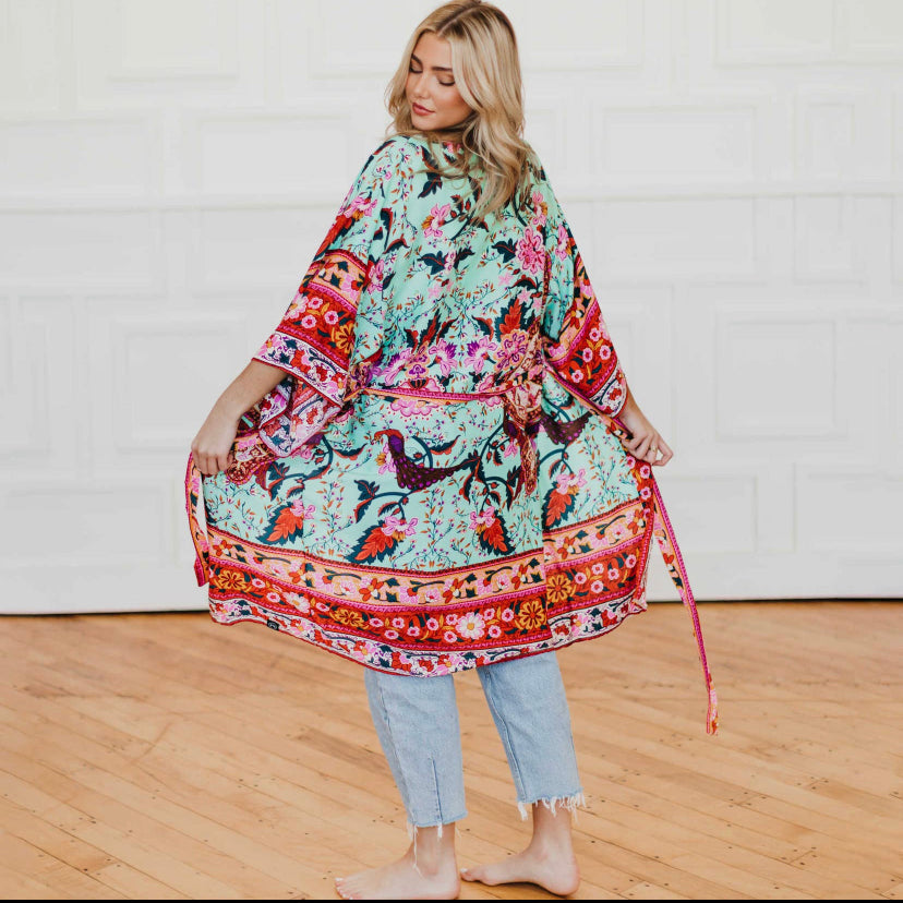 Boho Chic Floral Kimono