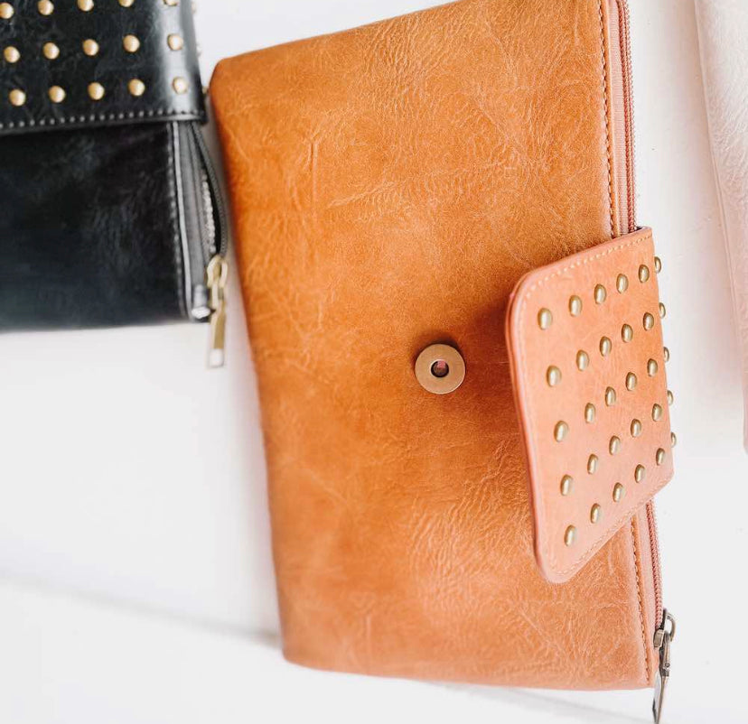 Rivet Wristlet Clutch