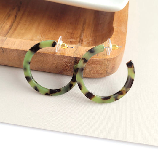 Olive tortoise hoops