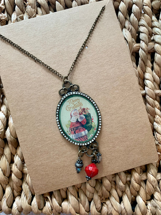 Vintage Santa Necklace