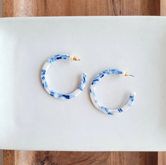 Camy Hoops in Greek goddess blue