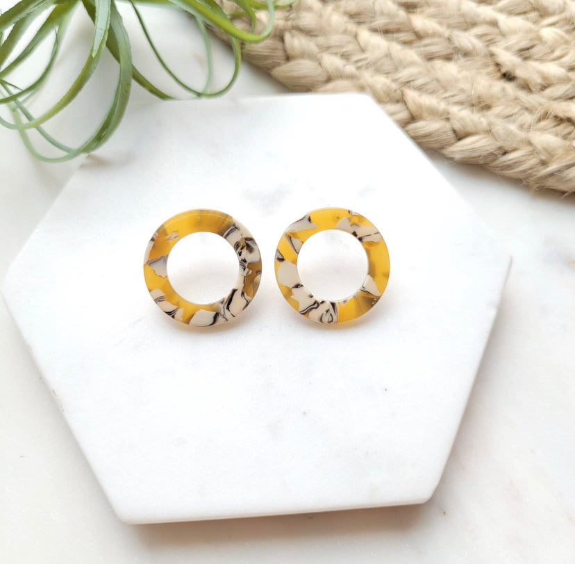 JoJo studs in mustard