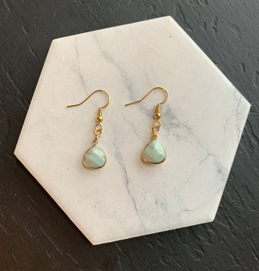 Mini teardrops in pale turquoise