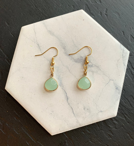 Mini teardrops in aquamarine